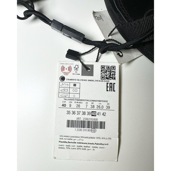 ZARA *NEW* Buckle Black High Heels Stiletto Sandals Ankle Strap Women US 9 EU 40 - Picture 10 of 13